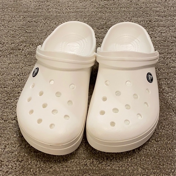 white classic clog crocs